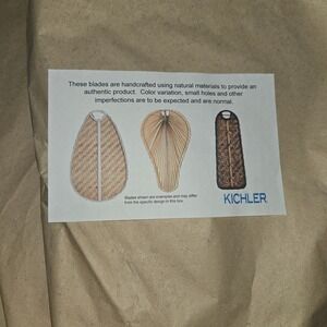 Kichler 371047 Natural Palm Blades Ceiling Fan Replacement Blades Set